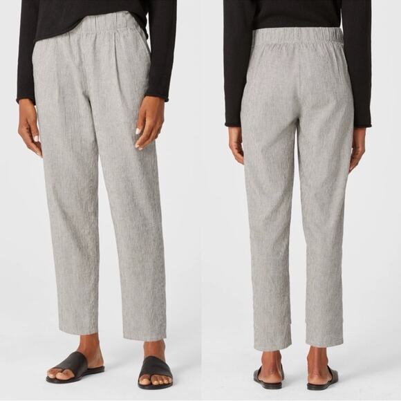 Eileen Fisher Pants - NWOT Eileen fisher organic cotton/ linen blend ticking stripe size S petite